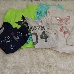 Girls 5pk Justice Long Sleeve Shirts worn once/nwt